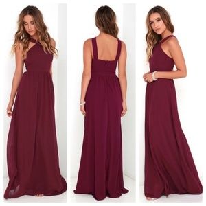 Lulu's Burgundy Air of Romance Maxi Dress